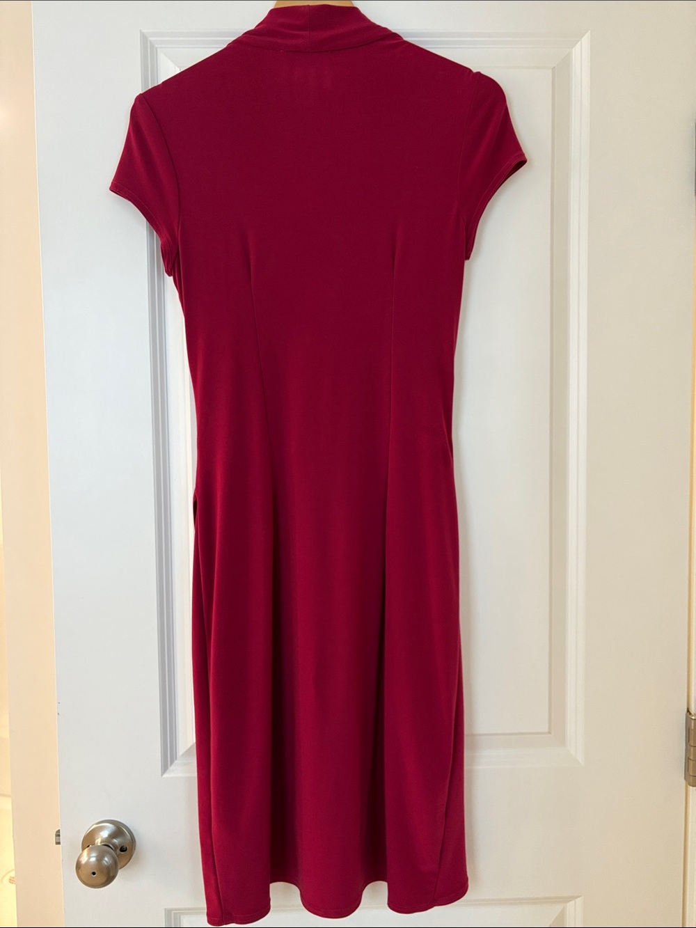 Joseph Ribkoff Deep Raspberry Draped Midi Dress - Picture 4 of 4